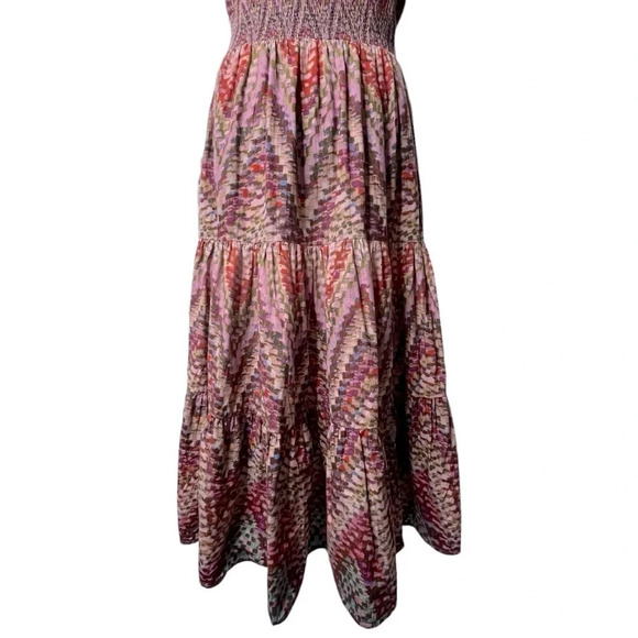 Anthropologie Pink and Purple Wrap Midi Dress - Picture 10 of 15